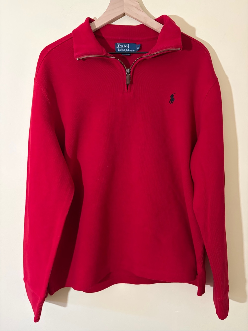 Vintage Polo Ralph Lauren Red Quarter Zip Sweater